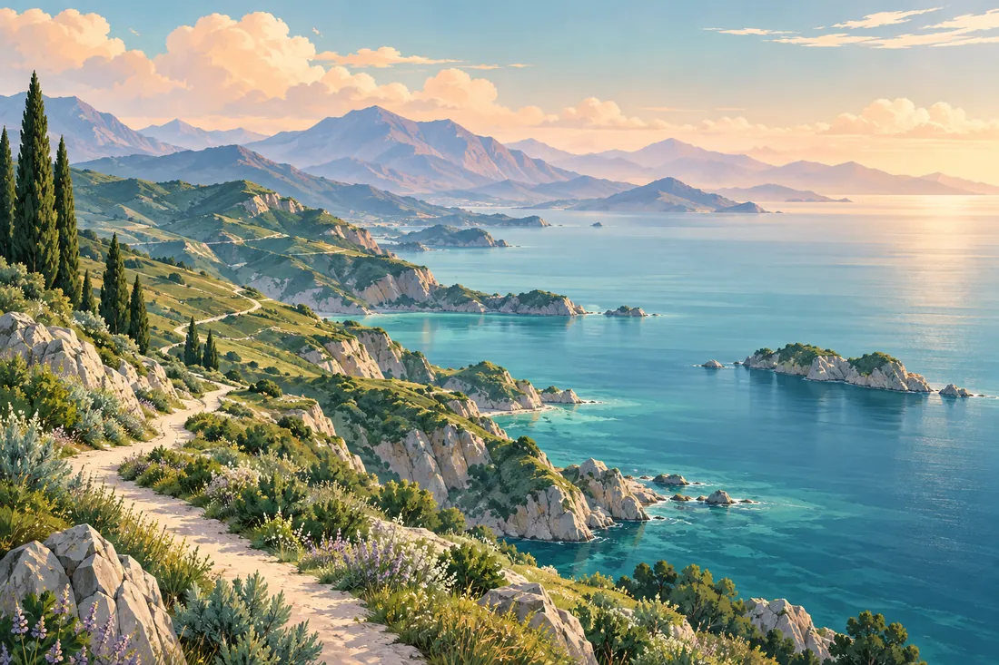 Remote Work Skills Course — landscape illustration