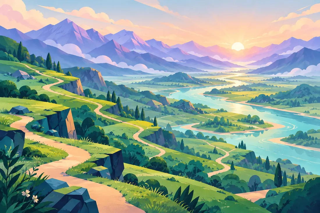 Corporate Digital Skills Training — landscape illustration
